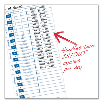 Pyramid Technologies Time Clock Cards For Pyramid Technologies 3000, One Side, 4 X 9, 100-pack freeshipping - TVN Wholesale